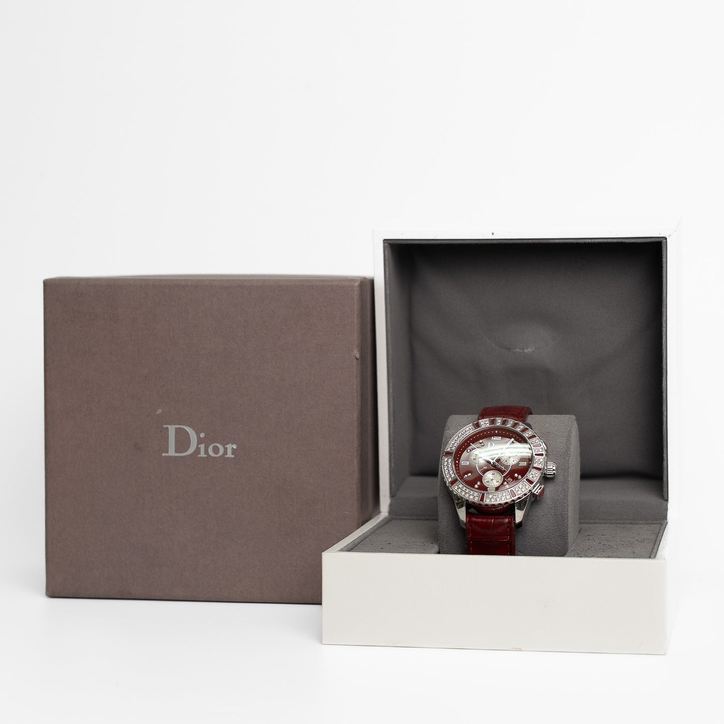 Dior Christal Red Diamond Chronograph Watch