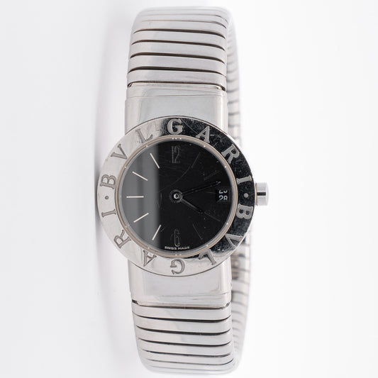 Bvlgari Bvlgari Tubogas Stainless Steel Black Dial Watch