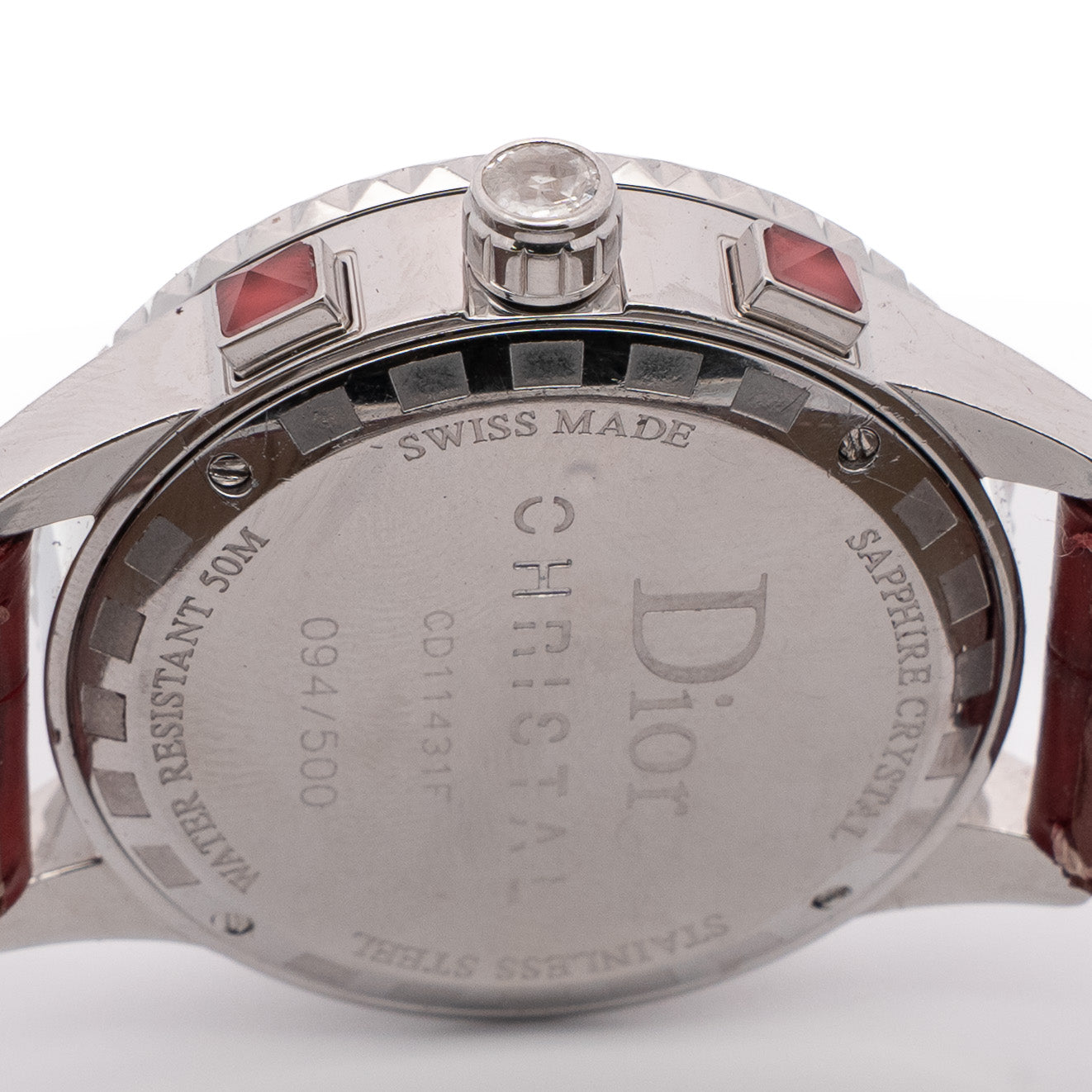 Dior Christal Red Diamond Chronograph Watch