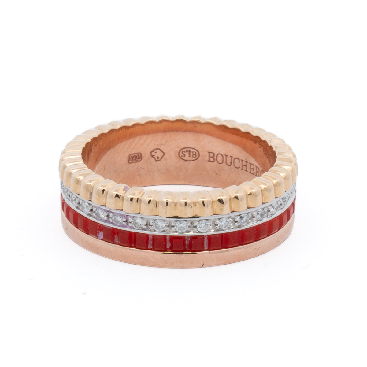 Boucheron Quatre Red Ceramic Diamond Ring