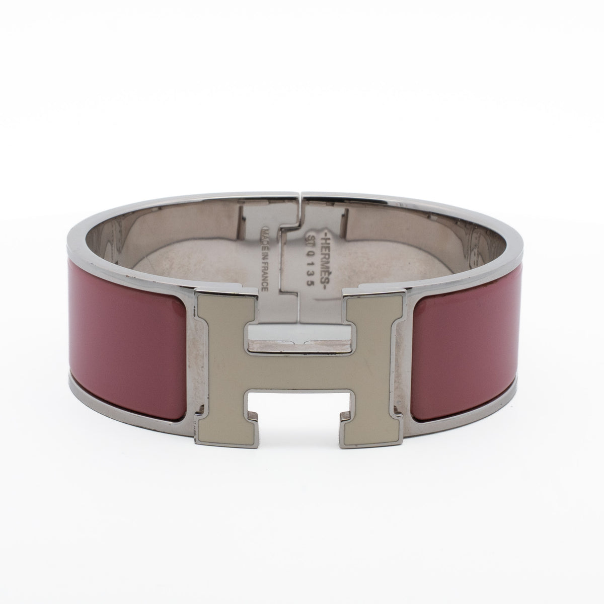 Hermes Clic Clac H Rose Velours Bracelet