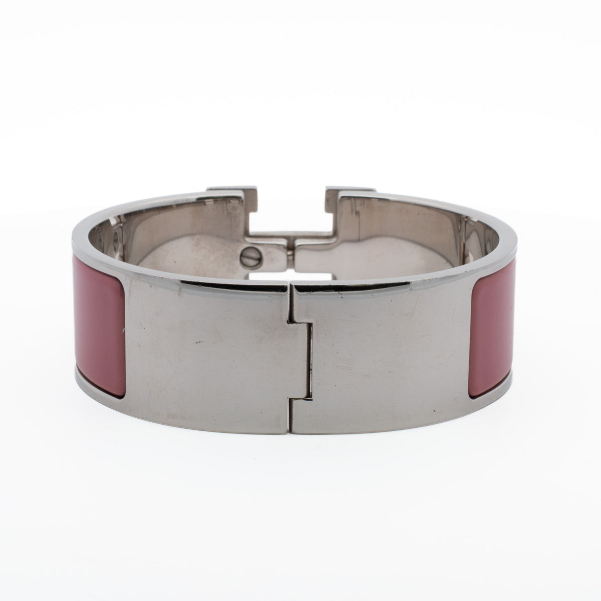 Hermes Clic Clac H Rose Velours Bracelet