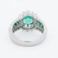 Platinum Colombian Emerald Diamond Cocktail Ring