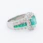 Platinum Colombian Emerald Diamond Cocktail Ring