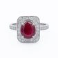 18ct White Gold Burmese Ruby Diamond Ring