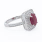 18ct White Gold Burmese Ruby Diamond Ring