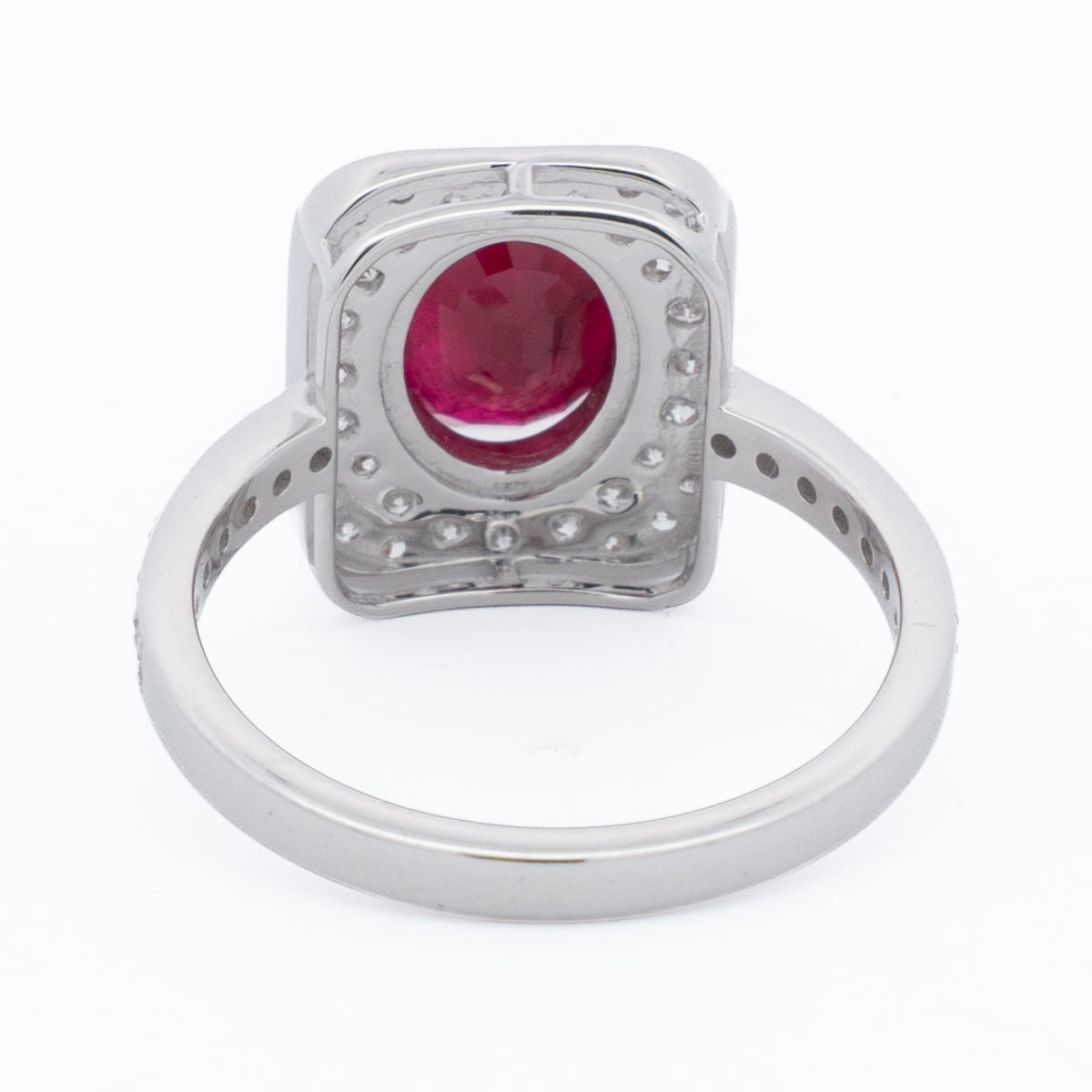 18ct White Gold Burmese Ruby Diamond Ring