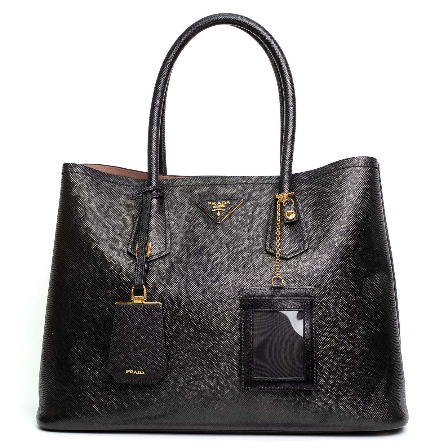 Prada Saffiano Lux Black Leather Tote
