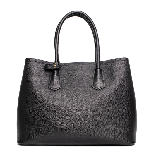 Prada Saffiano Lux Black Leather Tote