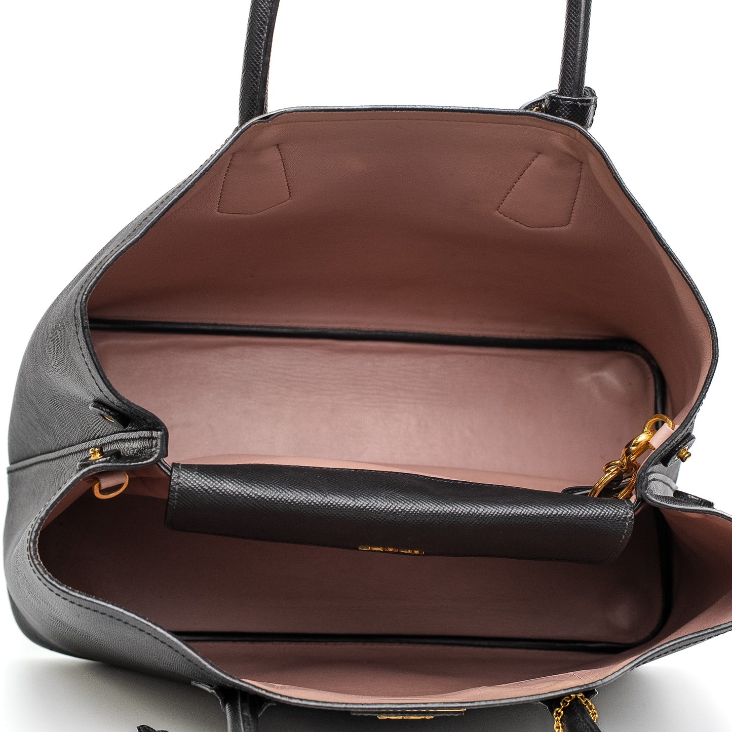 Prada Saffiano Lux Black Leather Tote