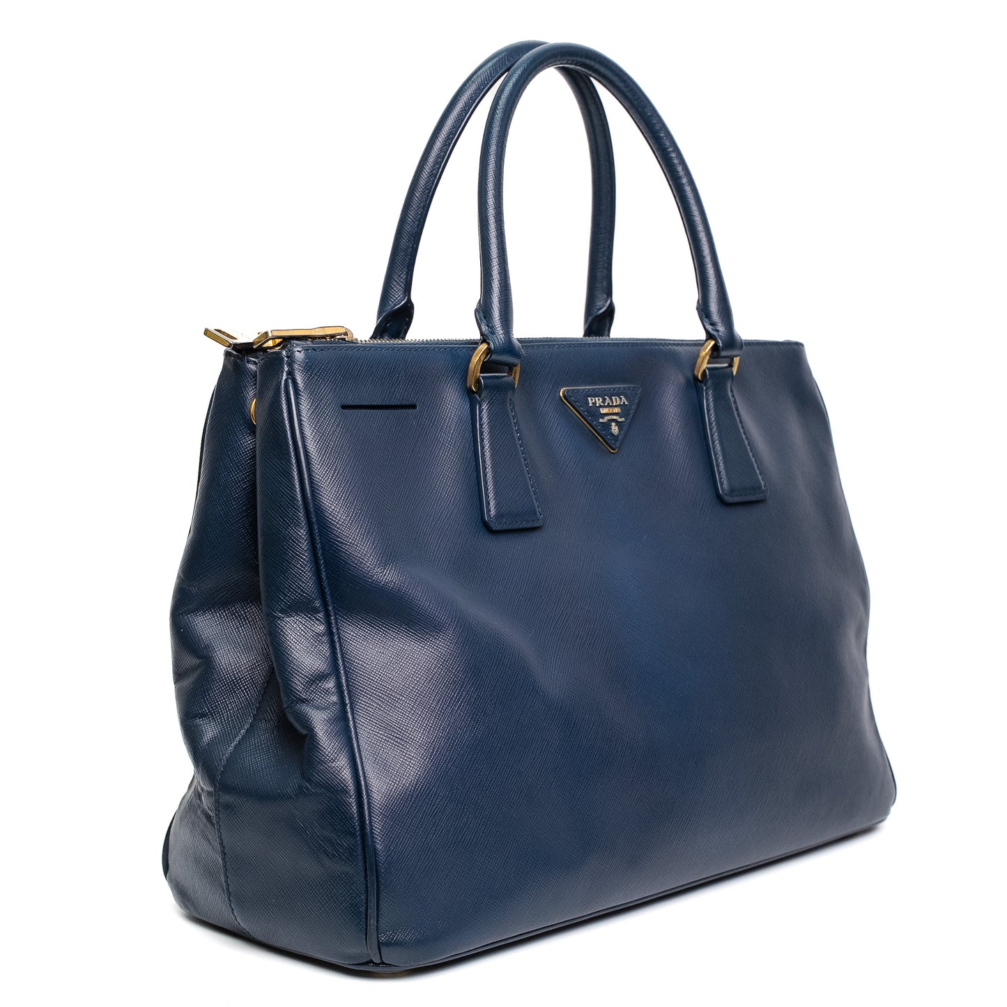 Prada Saffiano Blue Leather Tote Bag
