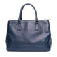 Prada Saffiano Blue Leather Tote Bag