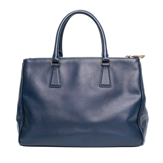 Prada Saffiano Blue Leather Tote Bag