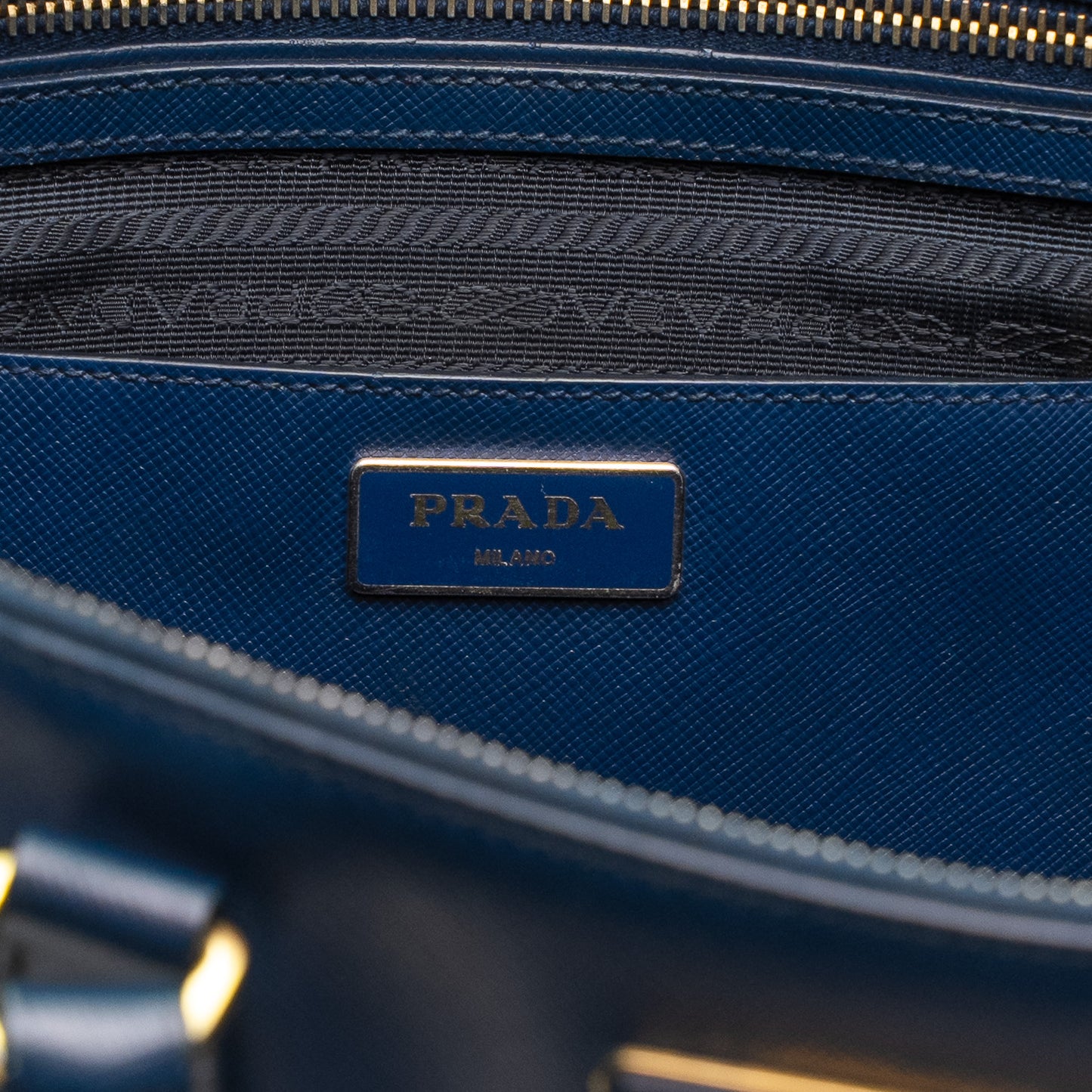 Prada Saffiano Blue Leather Tote Bag