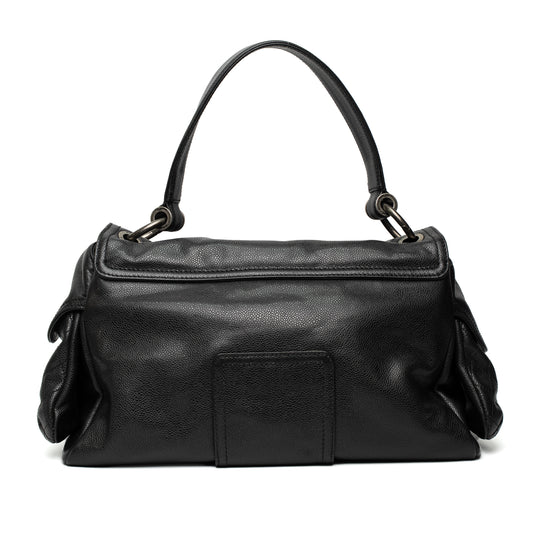 Chanel Glazed Caviar Large Coco Rider Flap Hobo Black