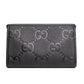 Gucci Jumbo GG Black Leather Zip Clutch Pouch Set