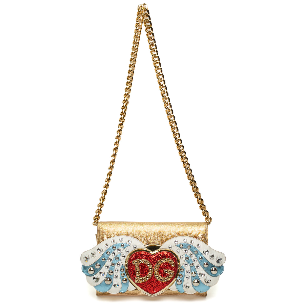 Dolce & Gabbana Gold DG Angel Chain Clutch