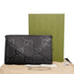 Gucci Jumbo GG Black Leather Zip Clutch Pouch Set