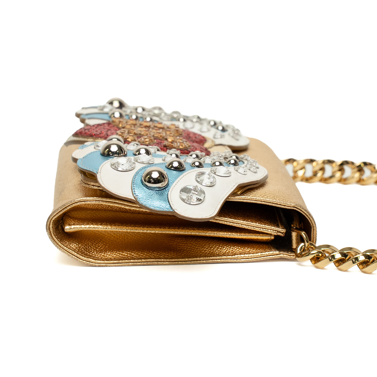 Dolce & Gabbana Gold DG Angel Chain Clutch