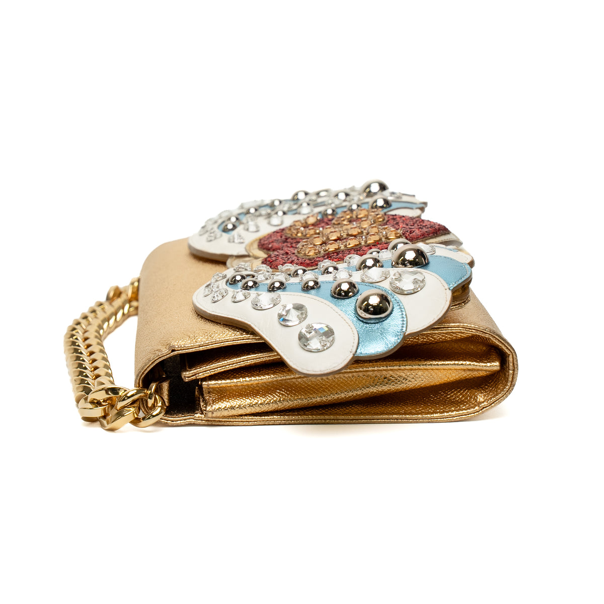Dolce & Gabbana Gold DG Angel Chain Clutch