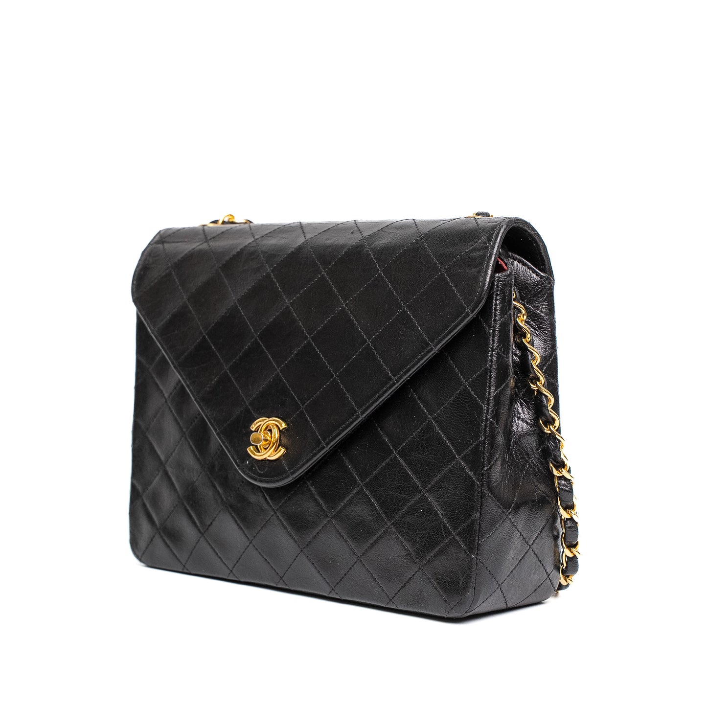 Chanel Envelope Flap Black Lambskin Shoulder Bag