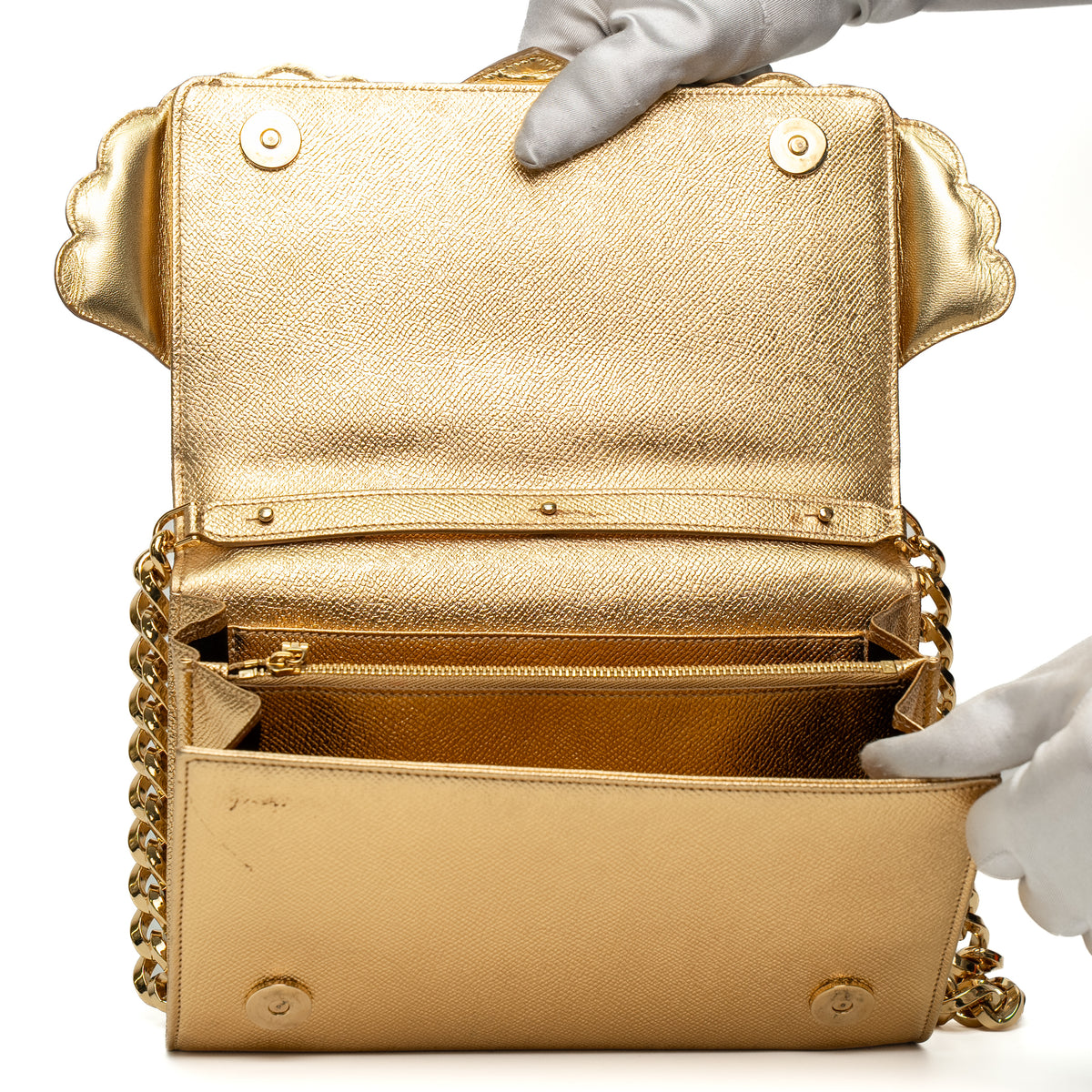 Dolce & Gabbana Gold DG Angel Chain Clutch