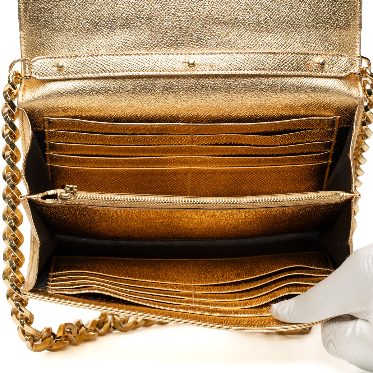 Dolce & Gabbana Gold DG Angel Chain Clutch