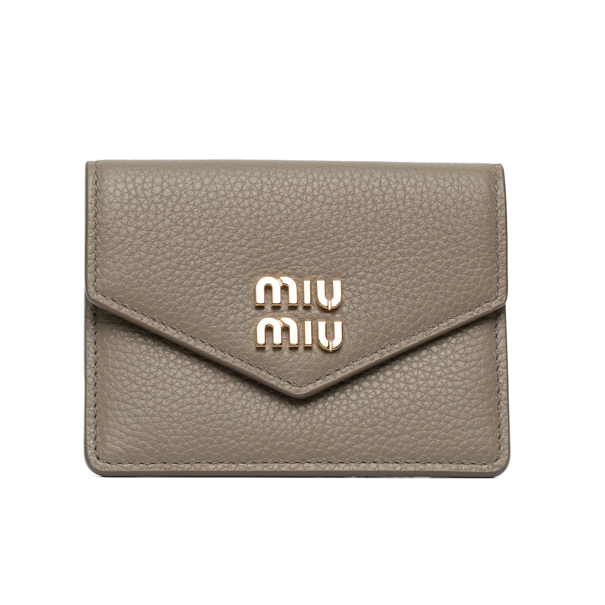 Miu Miu Vitello Daino Argilla Trifold Wallet