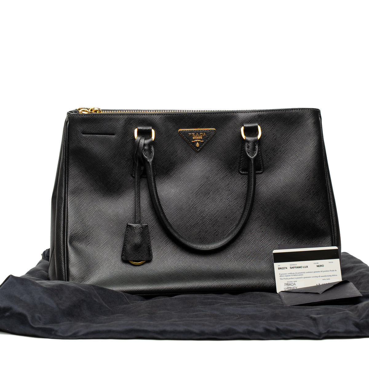 Prada Galleria Large Black Saffiano Leather Bag
