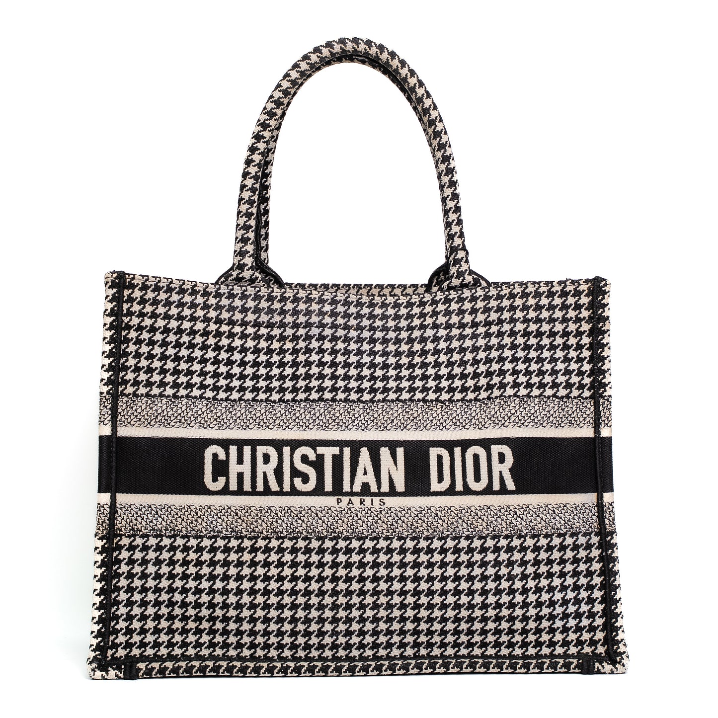 Dior Book Tote Black White Canvas Tote