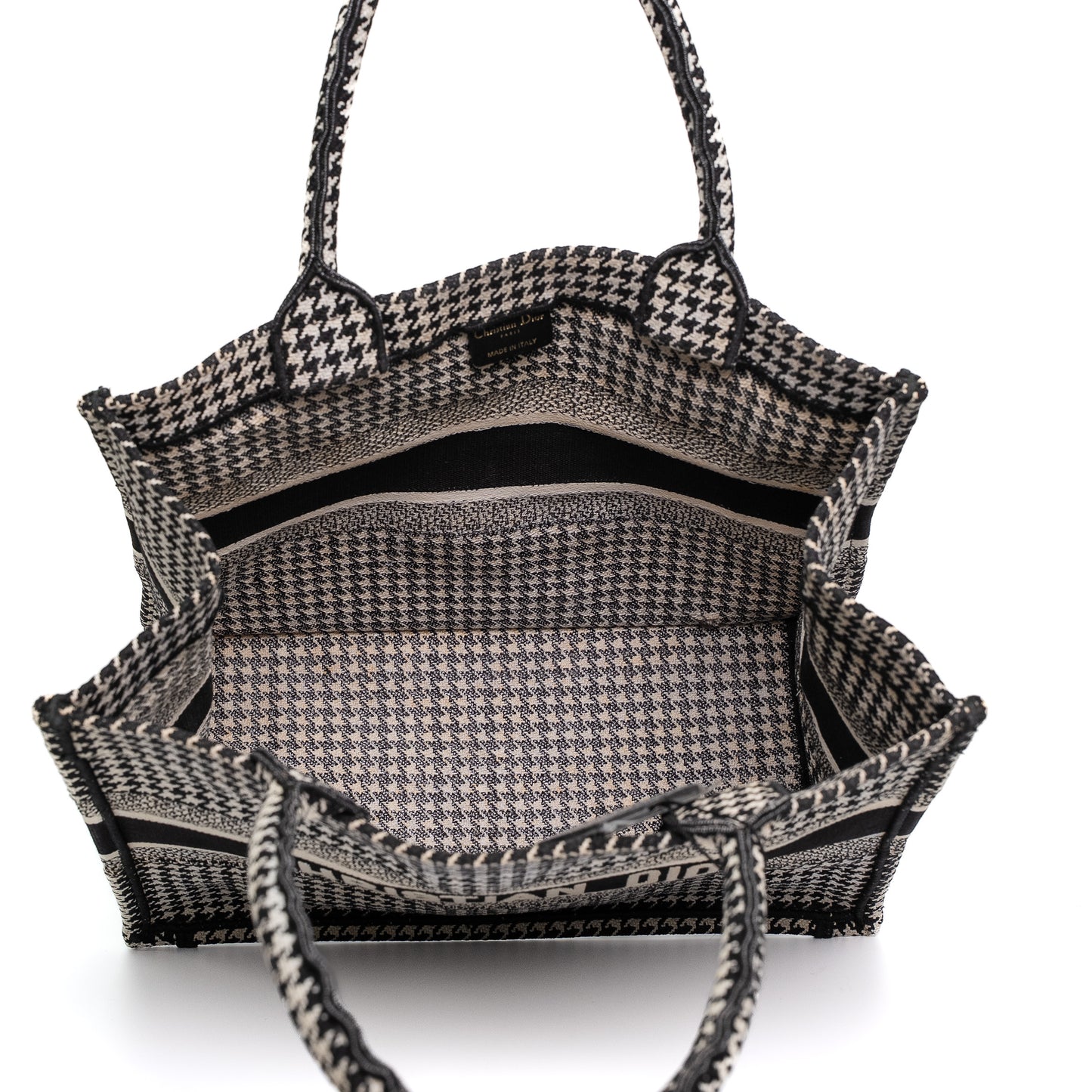Dior Book Tote Black White Canvas Tote