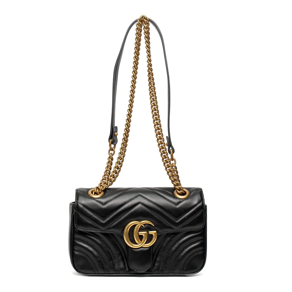 Gucci GG Marmont Small Black Leather Shoulder Bag