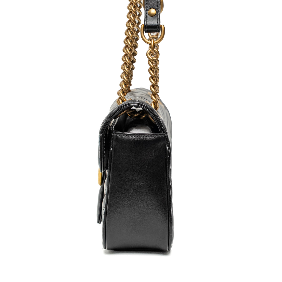 Gucci GG Marmont Small Black Leather Shoulder Bag