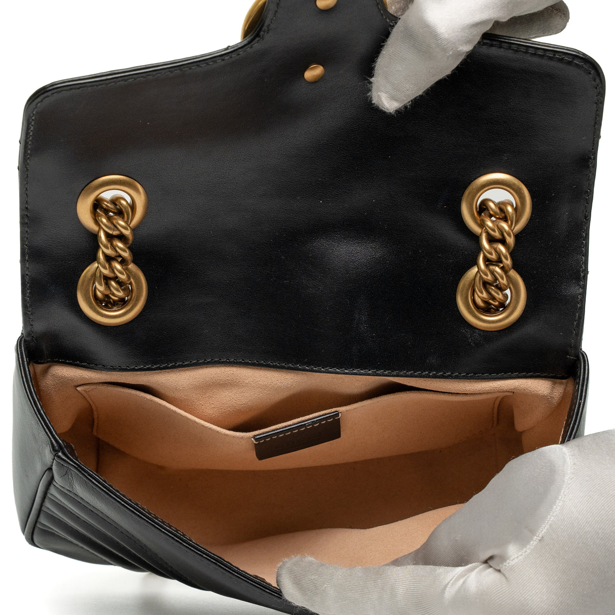 Gucci GG Marmont Small Black Leather Shoulder Bag