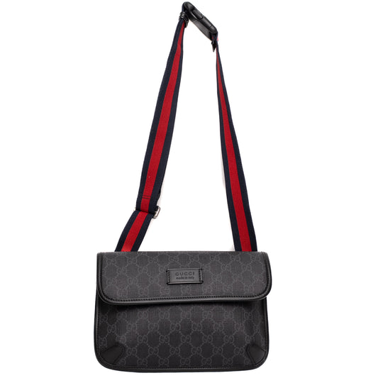 Gucci GG Supreme Black Canvas Belt Bag
