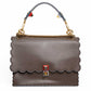 Fendi Kan I Grey Leather Shoulder Bag