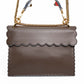 Fendi Kan I Grey Leather Shoulder Bag