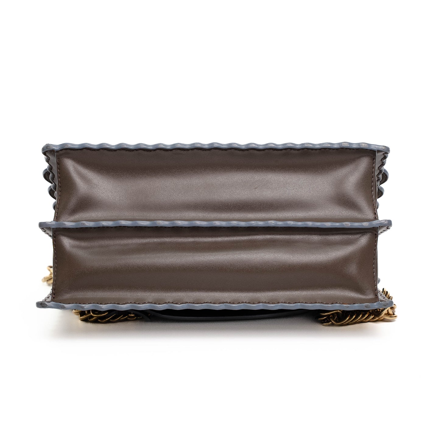 Fendi Kan I Grey Leather Shoulder Bag