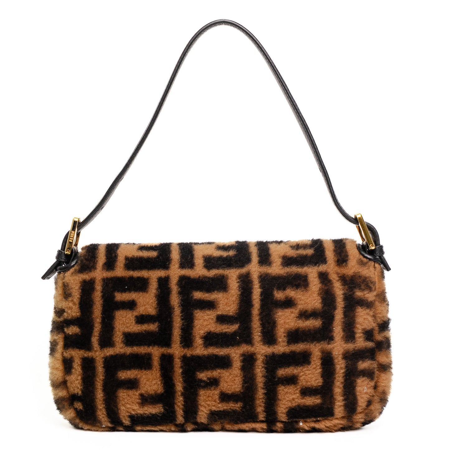 Fendi Baguette Brown Shearling Shoulder Bag