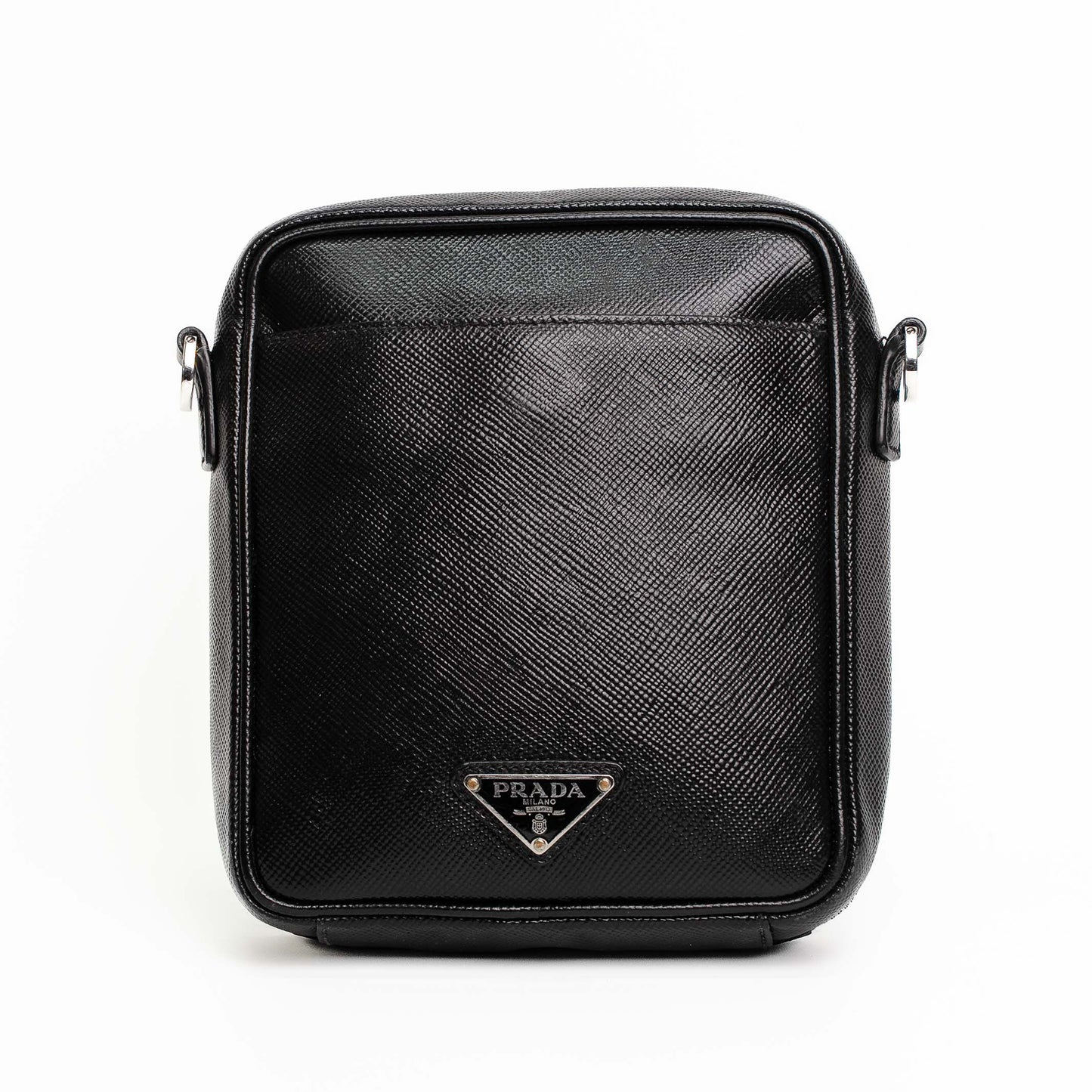 Prada Saffiano Black Leather Crossbody Bag