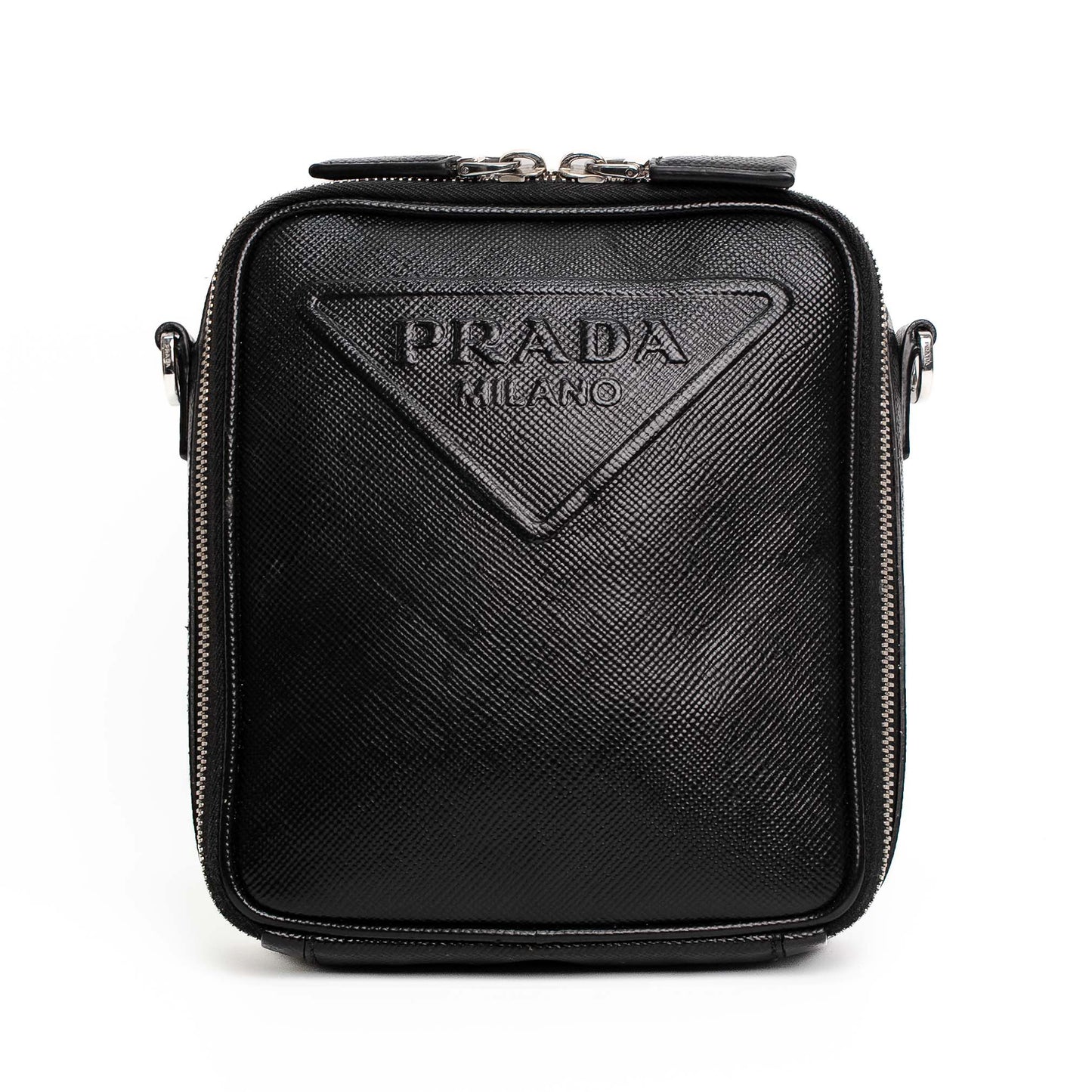 Prada Saffiano Black Leather Crossbody Bag
