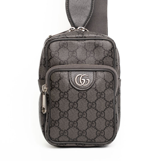 Gucci Ophidia GG Grey Canvas Sling Bag