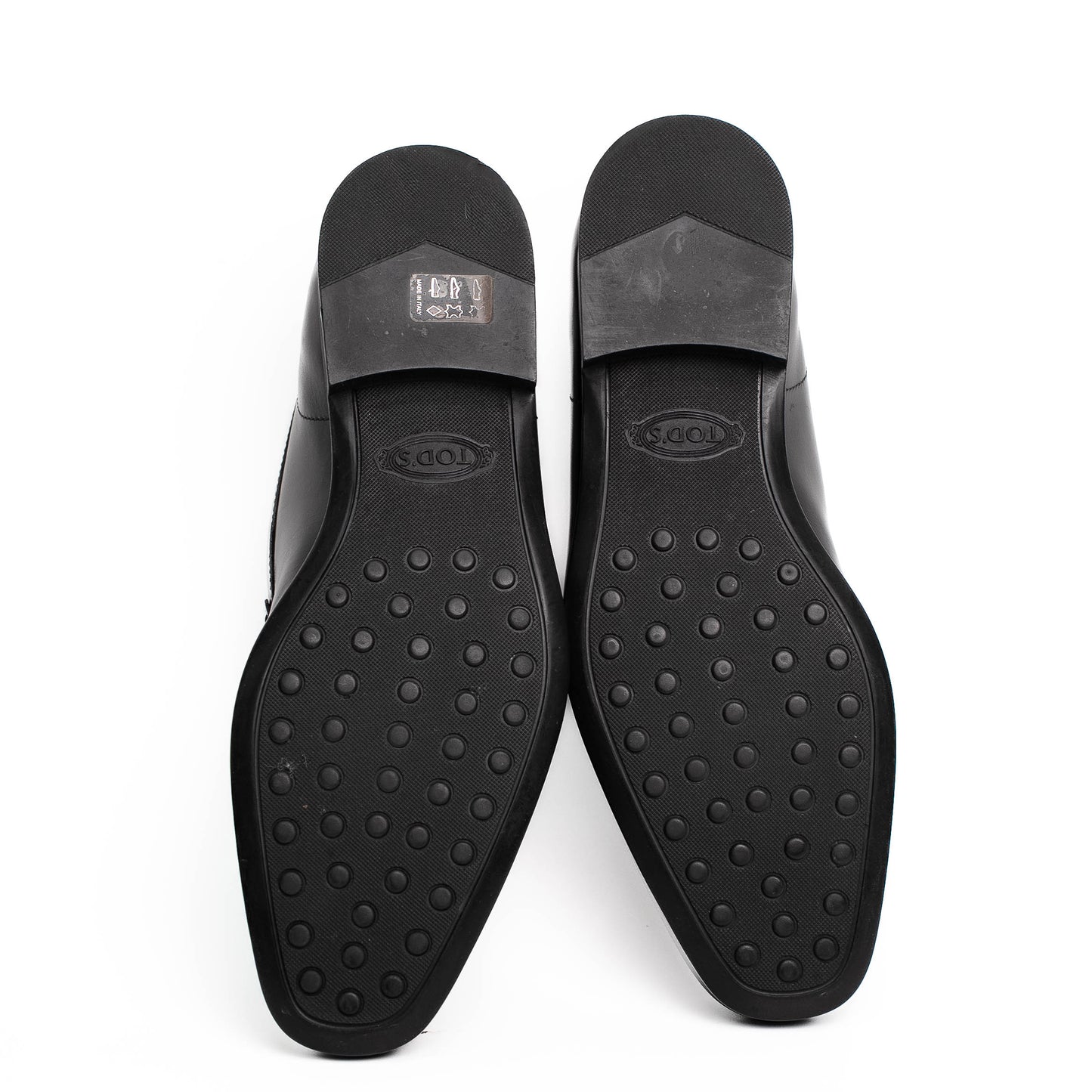 Tod's Black Leather Metal Detail Loafers