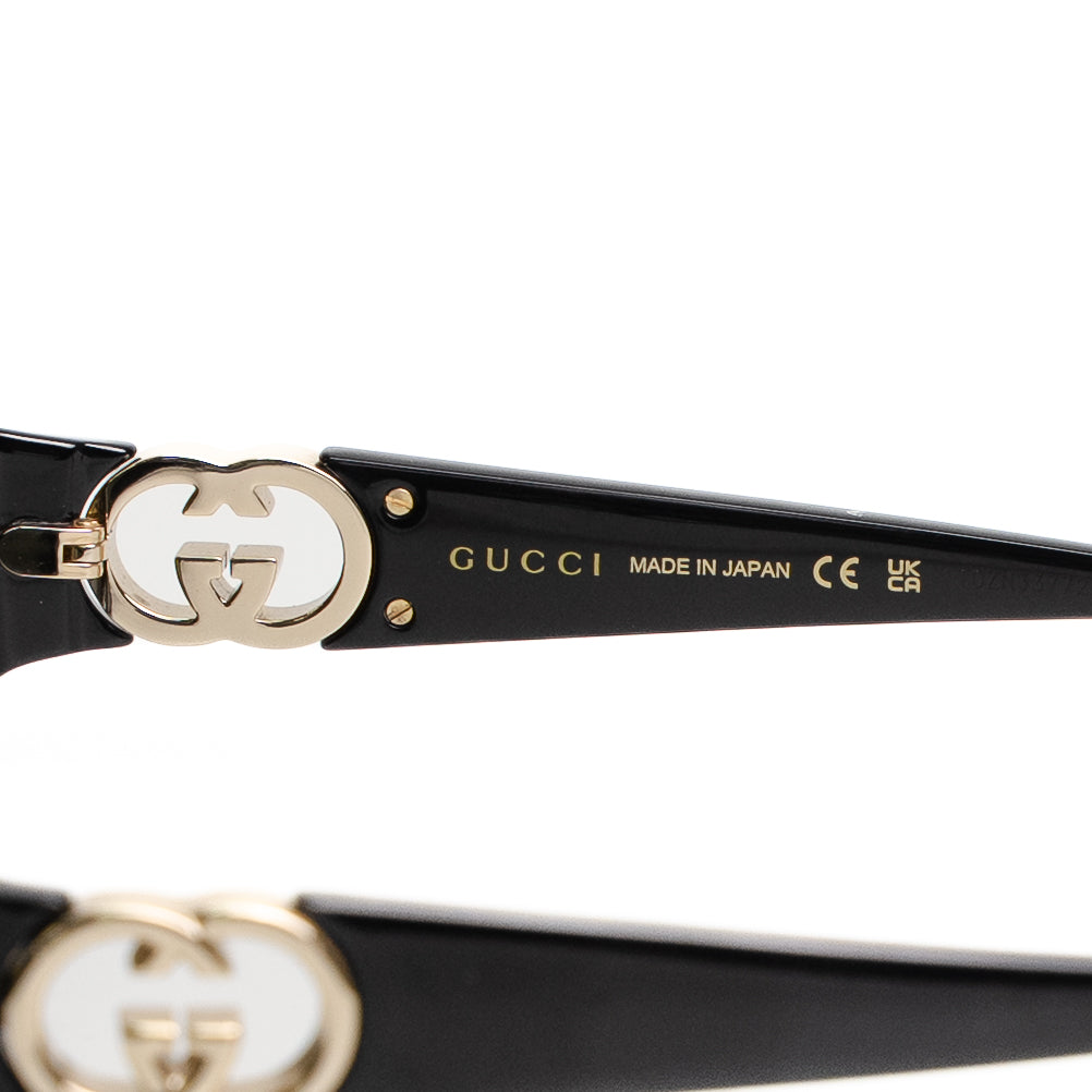 Gucci Black Oval Frame Sunglasses