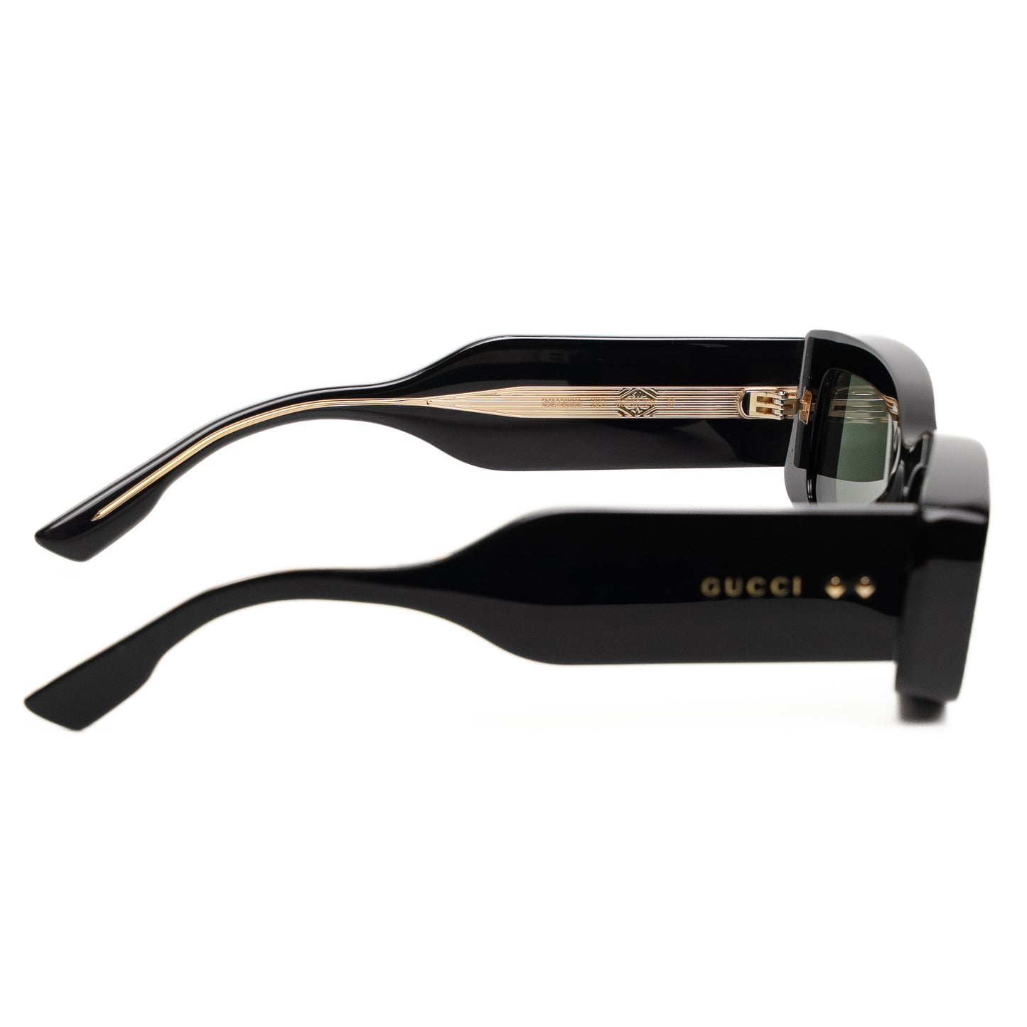 Gucci Black Rectangle Acetate Sunglasses