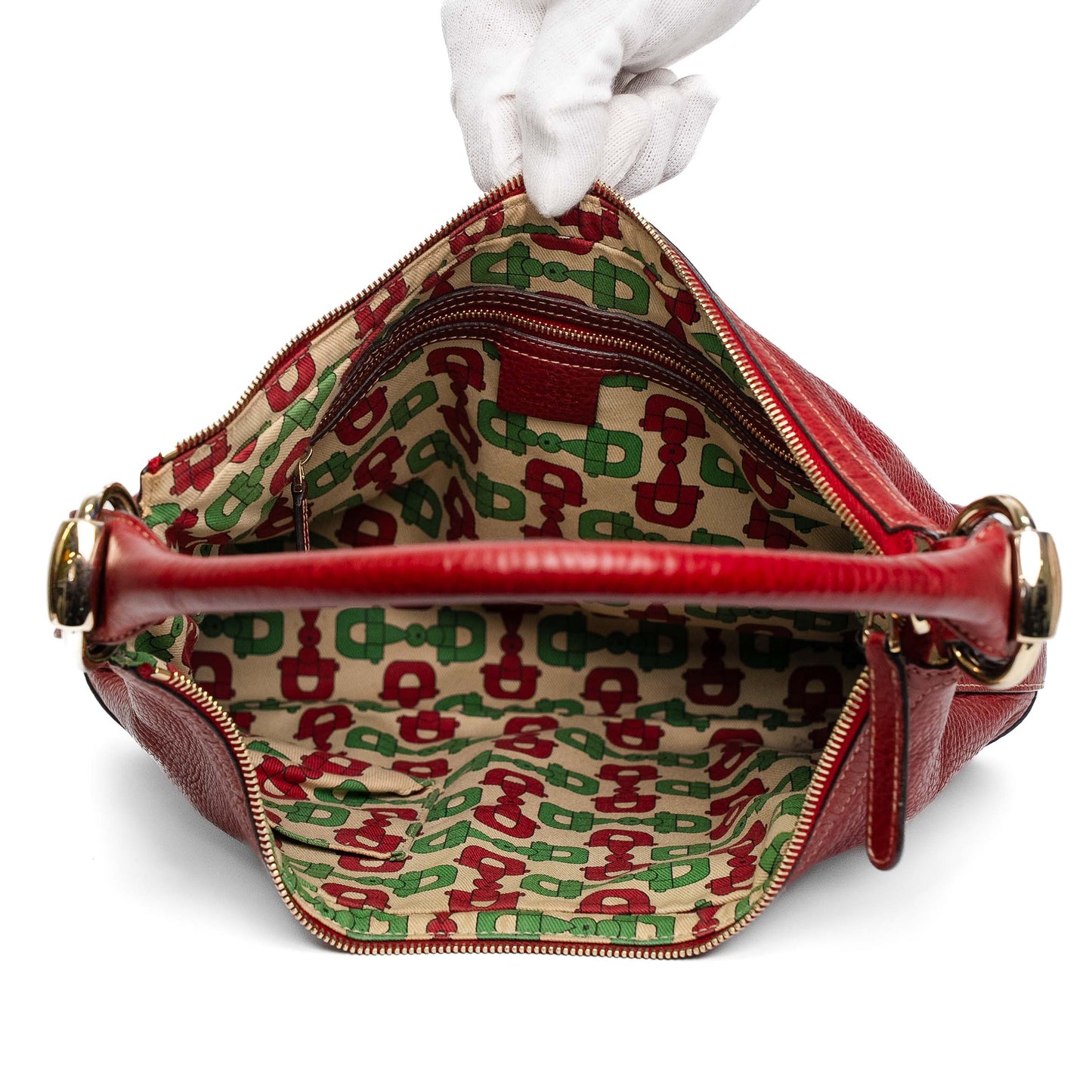 Gucci Red Guccissima Trim Hobo Bag