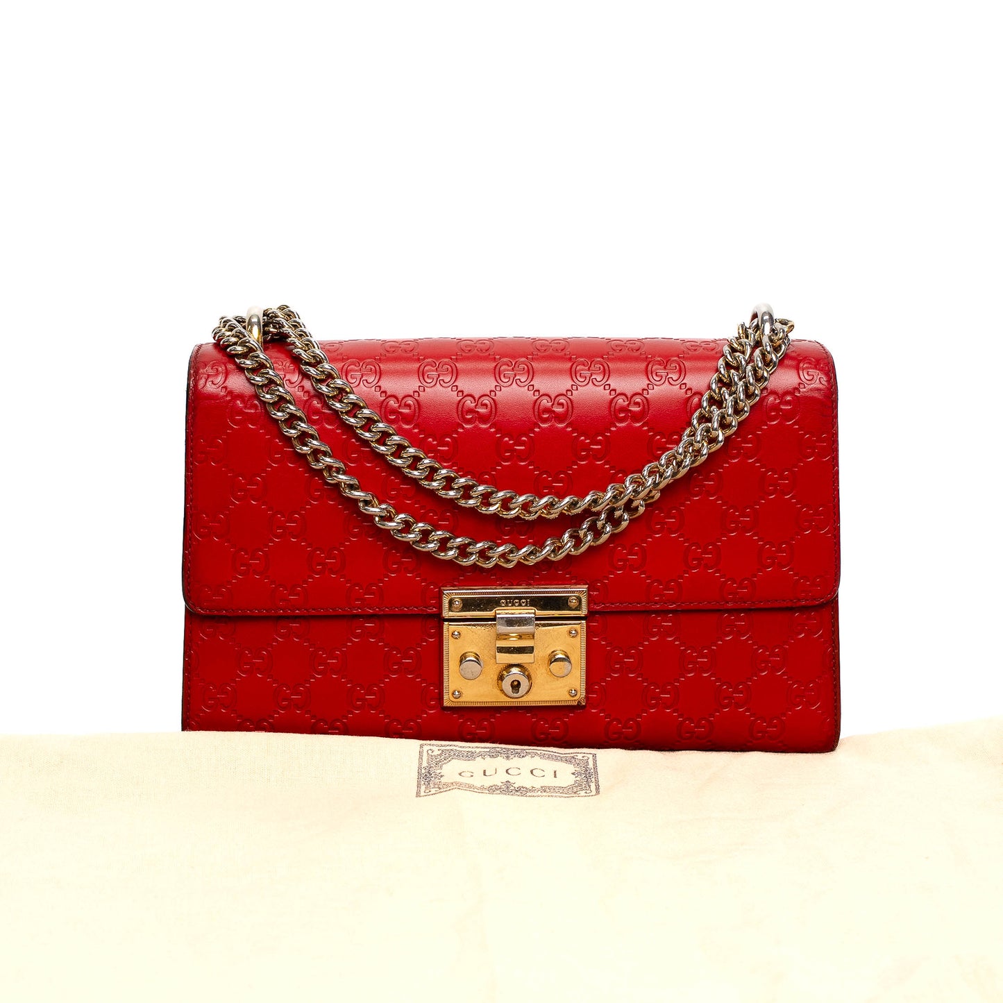 Gucci Padlock GG Embossed Leather Bag