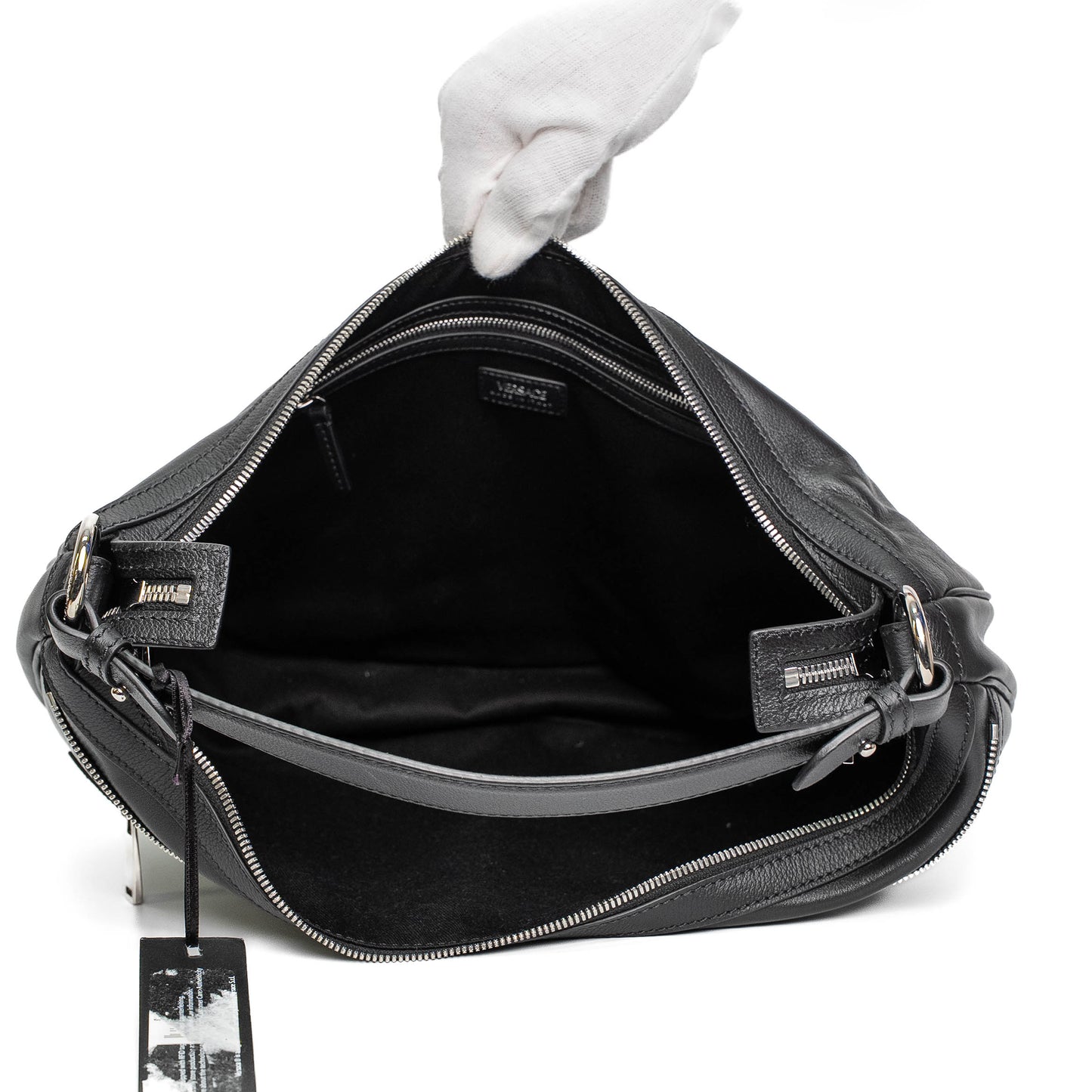 Versace Repeat Leather Small Hobo Bag