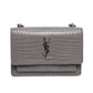 Saint Laurent Sunset Grey Croc Leather Bag