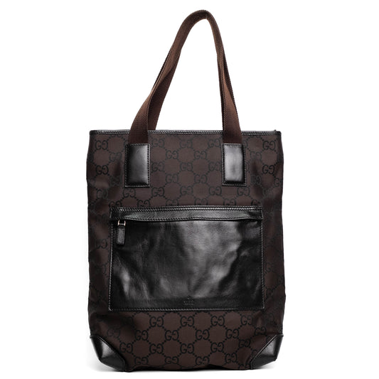Gucci GG Canvas Brown Tote Bag
